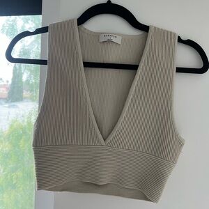 Aritzia Babaton Sculpt Knit Deep V Top